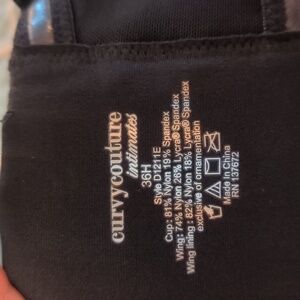 Curvy Couture Womens D1211E Floral Lace Lycra Strapless Strap Bra Black